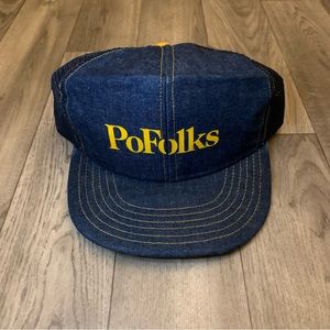 Vintage Trucker Hat POFOLKS Tennessee Retro Snapback Denim